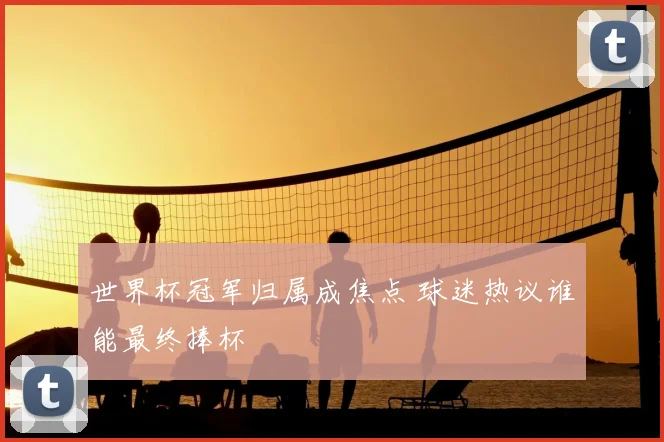 世界杯冠军归属成焦点 球迷热议谁能最终捧杯